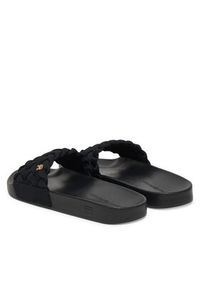 TOMMY HILFIGER - Tommy Hilfiger Klapki Th Braided Pool Slide FW0FW09203 Czarny. Kolor: czarny. Materiał: materiał #4