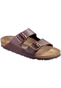 Klapki unisex Birkenstock Arizona BF. Zapięcie: bez zapięcia. Kolor: brązowy. Materiał: materiał. Szerokość cholewki: normalna. Sport: turystyka piesza