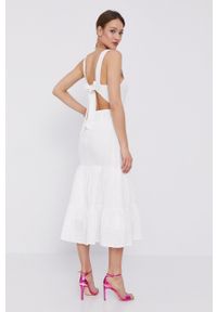 BARDOT - Bardot Sukienka kolor biały maxi rozkloszowana. Kolor: biały. Materiał: tkanina. Typ sukienki: rozkloszowane. Długość: maxi #5