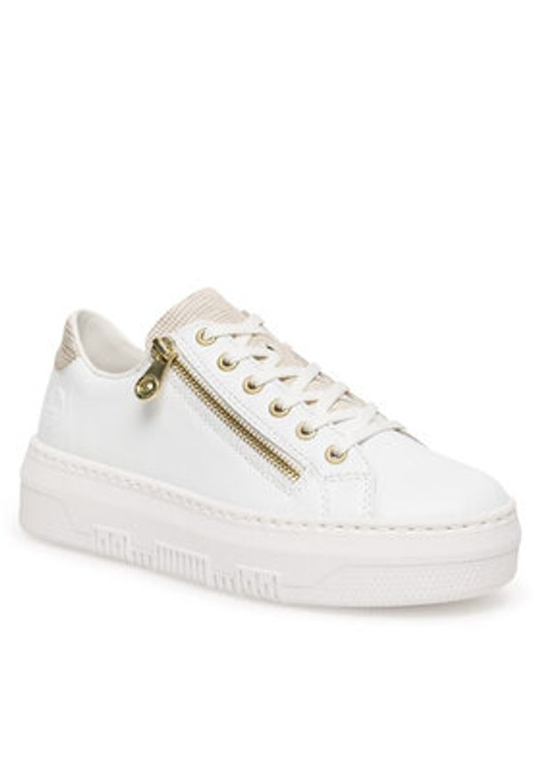 Rieker Sneakersy M1921-80 Biały. Kolor: biały. Materiał: skóra