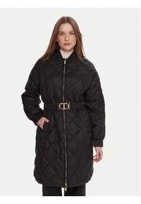 TwinSet - TWINSET Płaszcz przejściowy 252TP2130 Czarny Regular Fit. Kolor: czarny. Materiał: syntetyk