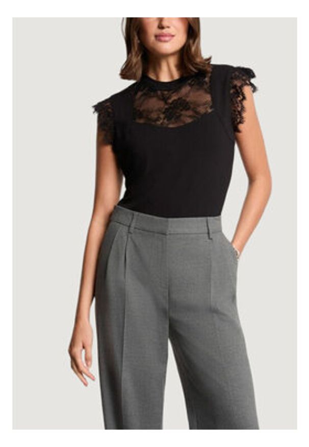 Morgan Bluzka 261-DLIVE Czarny Regular Fit. Kolor: czarny. Materiał: syntetyk