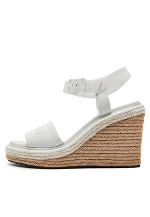 Calvin Klein Espadryle Wedge Sandal 70 He HW0HW02050 Biały. Kolor: biały. Materiał: skóra