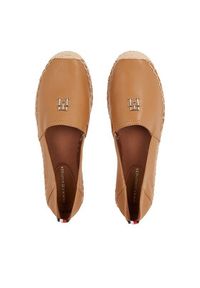 TOMMY HILFIGER - Tommy Hilfiger Espadryle Th Leather Flat Espadrille FW0FW07720 Brązowy. Kolor: brązowy