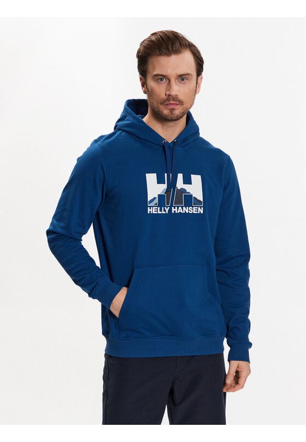 Helly Hansen Bluza Nord Graphic 62975 Niebieski Regular Fit. Kolor: niebieski. Materiał: bawełna