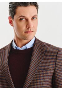 Pako Lorente - PAKO LORENTE – Brązowa marynarka w drobną kratę. Kolor: brązowy. Materiał: wiskoza, poliester, elastan. Sezon: jesień #9