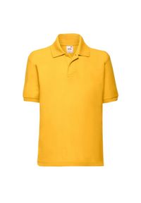 FRUIT OF THE LOOM - Koszulka Polo Dla Dzieci 65/35. Typ kołnierza: polo. Kolor: żółty, pomarańczowy, wielokolorowy