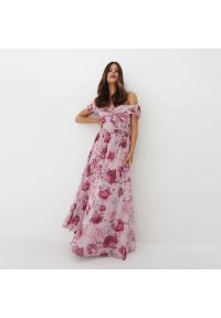 Mohito - Letnia sukienka maxi w kwiaty - Różowy. Kolor: różowy. Wzór: kwiaty. Sezon: lato. Długość: maxi
