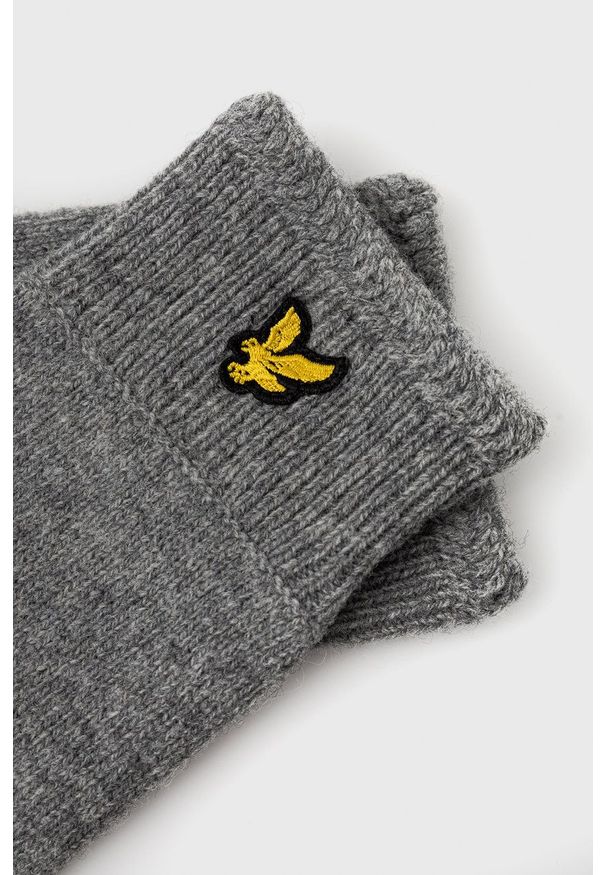 Lyle & Scott - Rękawiczki. Kolor: szary. Materiał: dzianina. Wzór: gładki
