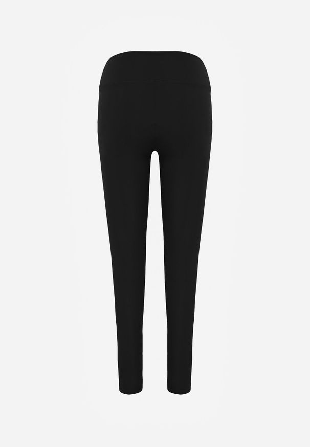 Born2be - Czarne Legginsy w Stylu Basic z Wyszczuplającym Pasem Samertes. Okazja: do pracy, na co dzień, na spacer. Stan: podwyższony. Kolor: czarny. Długość: krótkie. Styl: casual