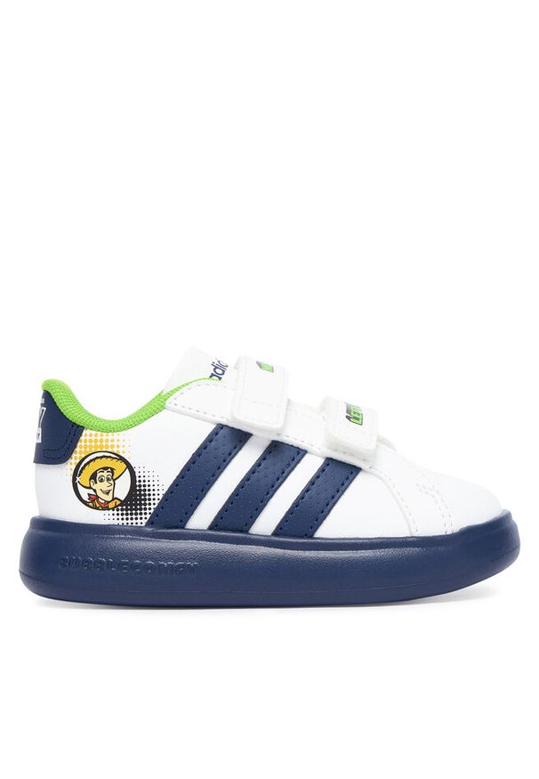 Adidas - Sneakersy adidas. Kolor: biały. Wzór: motyw z bajki