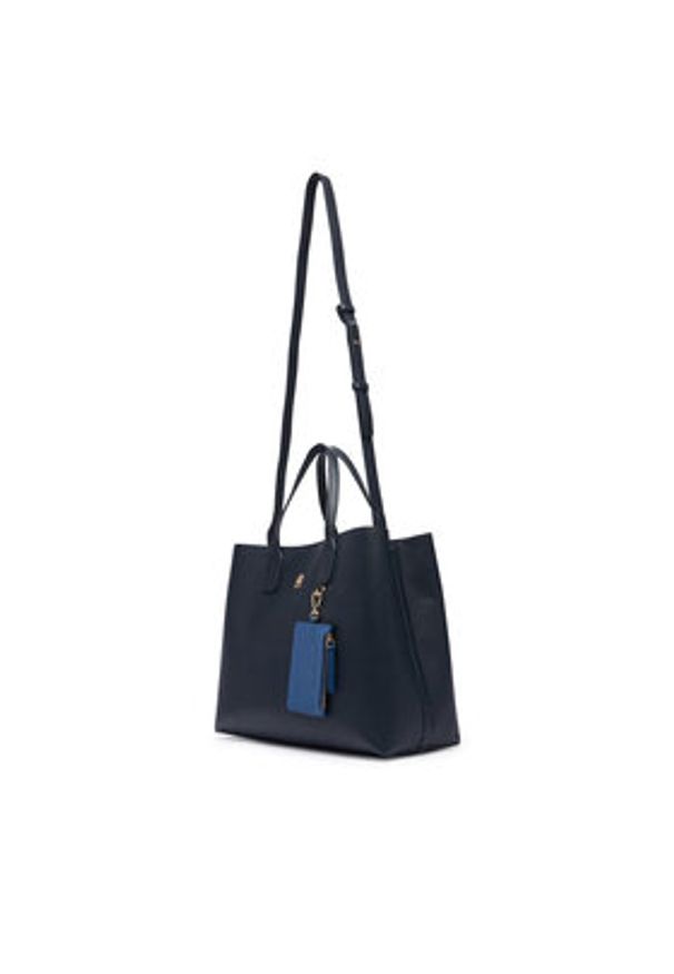 TOMMY HILFIGER - Tommy Hilfiger Torebka Th Icon Satchel AW0AW18723 Granatowy. Kolor: niebieski. Materiał: skórzane