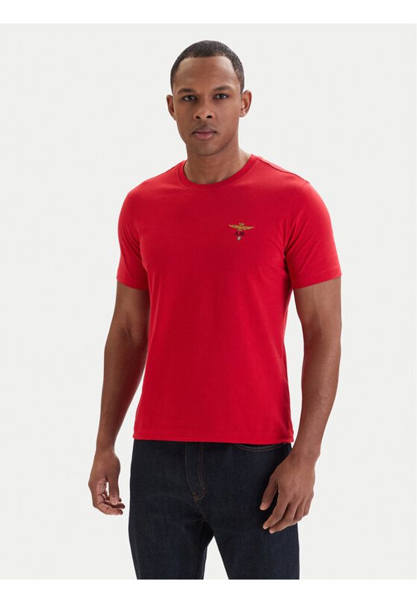 Aeronautica Militare T-Shirt 261TS1580UJ00372 Czerwony Regular Fit. Kolor: czerwony. Materiał: bawełna