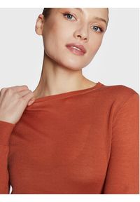 Calvin Klein Sweter Extra Fine K20K204139 Pomarańczowy Slim Fit. Kolor: pomarańczowy. Materiał: wełna #3