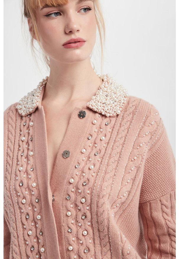 Elisabetta Franchi - Kardigan damski wełniany ELISABETTA FRANCHI. Materiał: wełna
