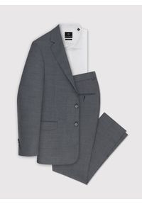 Pako Lorente - PAKO LORENTE – Szare wełniane spodnie garniturowe. Okazja: na ślub cywilny, na wesele. Kolor: szary. Materiał: wełna. Wzór: gładki. Styl: elegancki #4