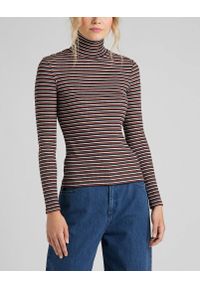 Lee - DAMSKI SWETER LEE LS STRIPED RIB TEE BURNT OCRA L40SYLOM