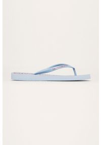 Calvin Klein Jeans - Japonki. Kolor: niebieski. Materiał: syntetyk, materiał. Wysokość obcasa: bez obcasa, niski #1