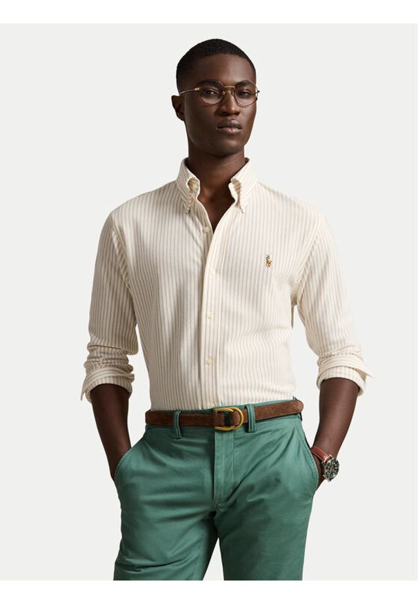 Polo Ralph Lauren Koszula 710B25852002 Beżowy Regular Fit. Typ kołnierza: polo. Kolor: beżowy. Materiał: bawełna