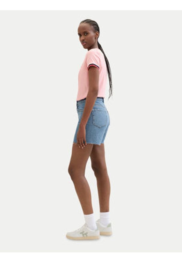 Tom Tailor Denim Szorty jeansowe 1041242 Niebieski Mom Fit. Kolor: niebieski. Materiał: bawełna