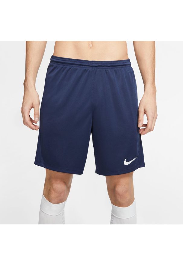 Nike - Spodenki sportowe męskie Park III Shorts. Kolor: niebieski. Materiał: poliester. Sport: piłka nożna