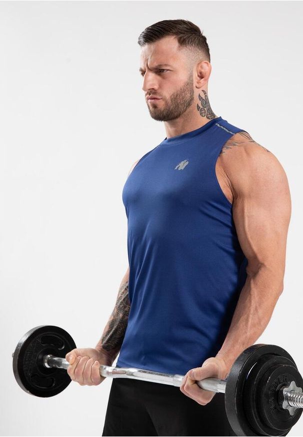 GORILLA WEAR - Easton Top bez rękawów - Niebieski. Kolor: niebieski. Długość rękawa: bez rękawów