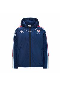Kappa - Dziecięca kurtka wodoodporna SM Caen Revertis 2024/25. Kolor: niebieski, biały, wielokolorowy. Sport: piłka nożna
