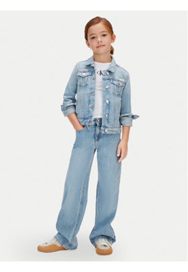 Calvin Klein Jeans Kurtka jeansowa LVCKSJD00G Niebieski Regular Fit. Kolor: niebieski. Materiał: bawełna