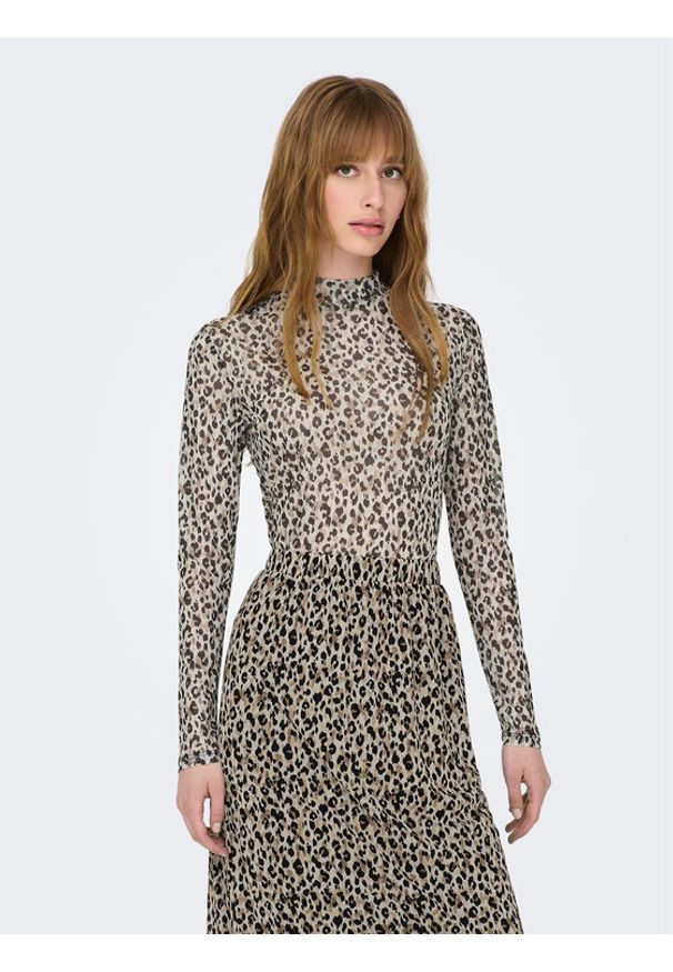 JDY Bluzka 15272694 Beżowy Stretch Fit. Kolor: beżowy. Materiał: syntetyk