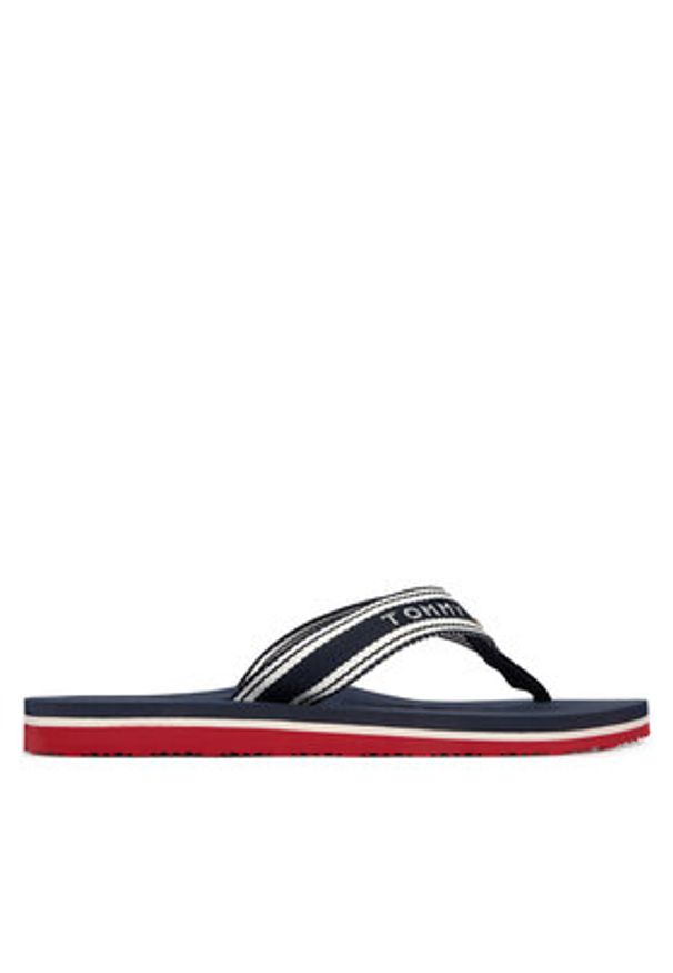 TOMMY HILFIGER - Tommy Hilfiger Japonki Th Webbing Summer Sandal FW0FW09193 Granatowy. Kolor: niebieski. Materiał: materiał