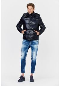 Emporio Armani - EMPORIO ARMANI Granatowa puchowa kurtka męska, Rozmiar 46. Kolor: niebieski. Materiał: puch #2