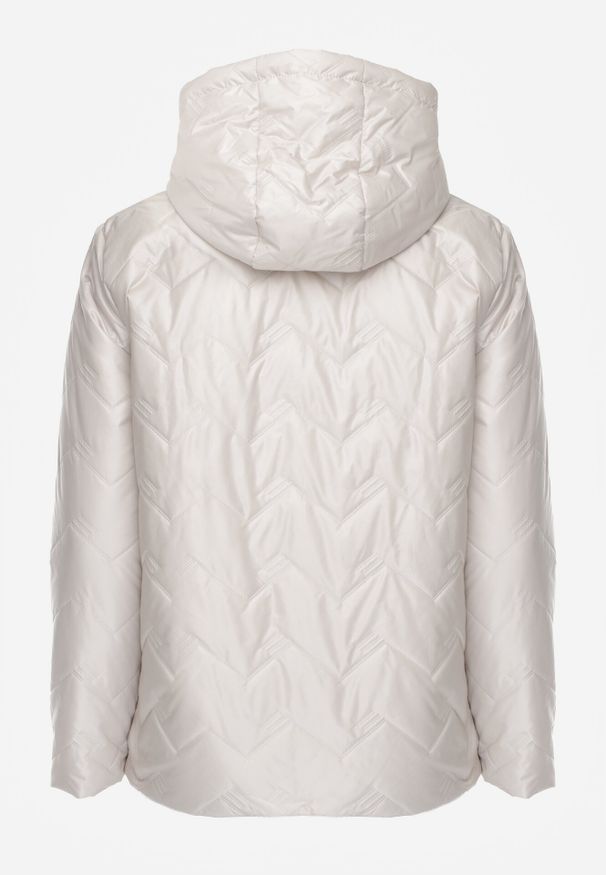 Born2be - Jasnoszara Pikowana Kurtka Przejściowa o Prostym Kroju z Kapturem Vimoris. Okazja: na spacer, na co dzień. Typ kołnierza: kaptur. Kolekcja: plus size. Kolor: szary. Materiał: poliester, jeans. Styl: casual, elegancki