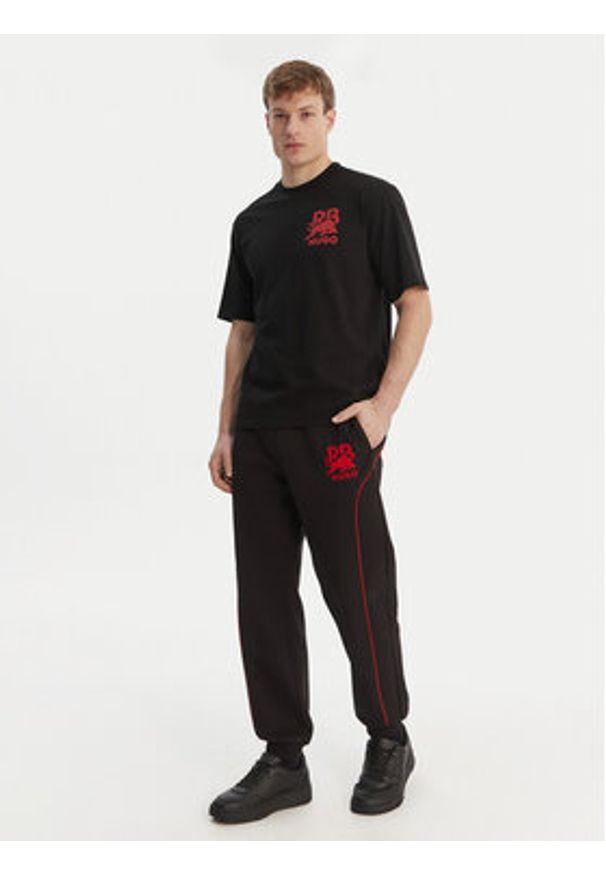 Hugo - HUGO T-Shirt Delel_RB 50564572 Czarny Relaxed Fit. Kolor: czarny. Materiał: bawełna
