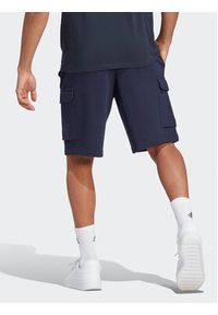 Adidas - adidas Szorty sportowe Essentials HA4339 Granatowy Regular Fit. Kolor: niebieski. Materiał: bawełna. Styl: sportowy #3