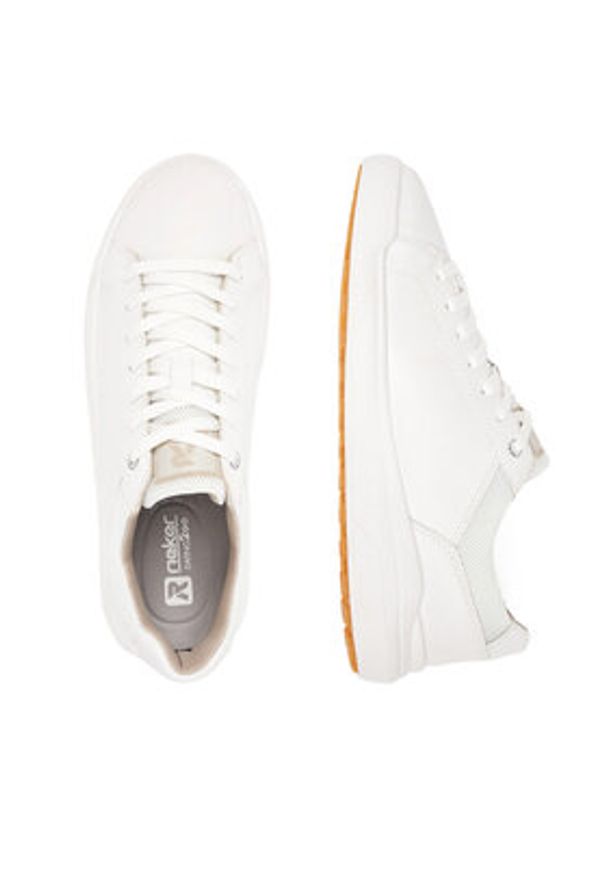 Rieker Revolution Lifestyle Sneakersy U1100-80 Biały. Kolor: biały. Materiał: skóra