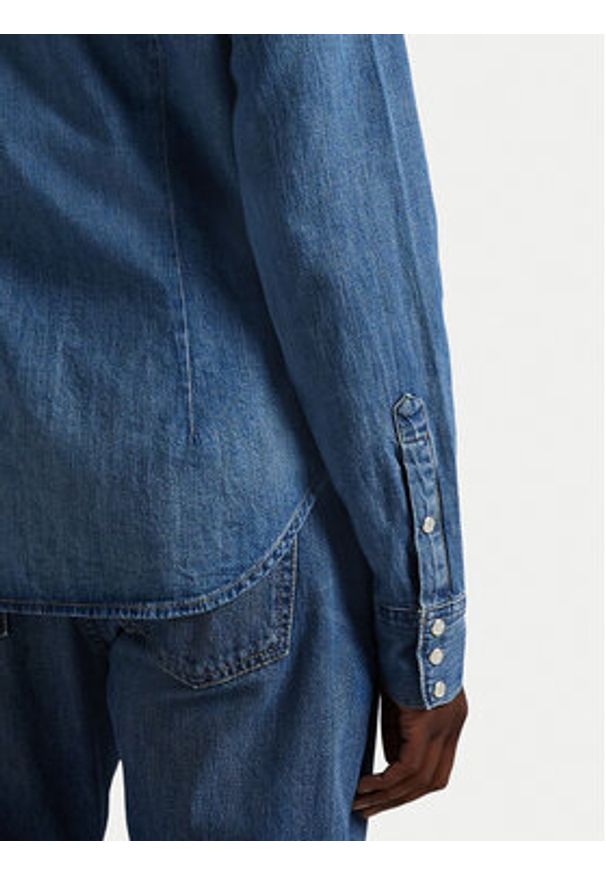 Polo Ralph Lauren Koszula jeansowa 211969402001 Granatowy Slim Fit. Typ kołnierza: polo. Kolor: niebieski. Materiał: bawełna