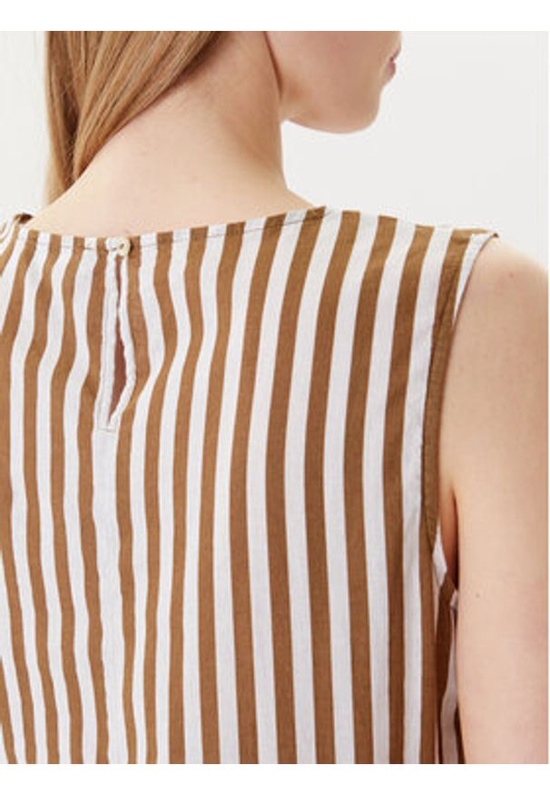 United Colors of Benetton - United Colors Of Benetton Sukienka letnia 48I5DV0BK Beżowy Regular Fit. Kolor: beżowy. Materiał: bawełna, len. Sezon: lato