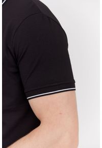 Armani Exchange - ARMANI EXCHANGE Czarna męska koszulka polo na suwak, Rozmiar S. Typ kołnierza: polo. Kolor: czarny. Wzór: aplikacja #5