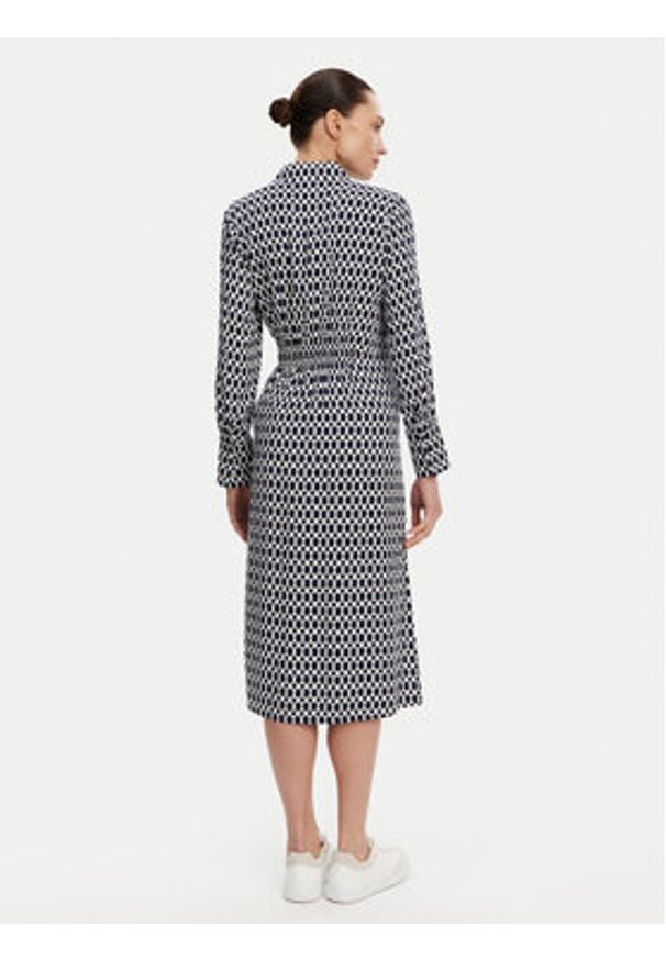 Olsen Sukienka koszulowa 13001803 Granatowy Regular Fit. Kolor: niebieski. Materiał: wiskoza. Typ sukienki: koszulowe