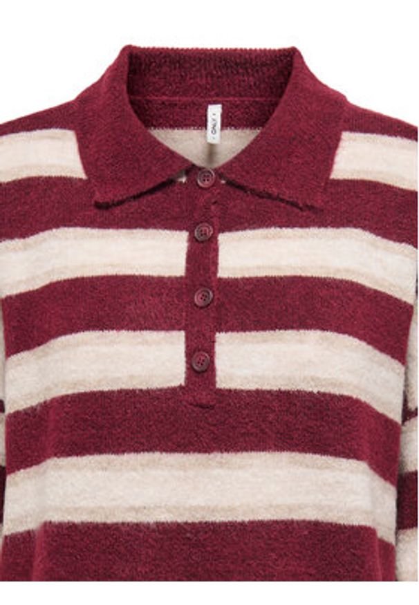only - ONLY Sweter Talio 15358606 Bordowy Regular Fit. Kolor: czerwony. Materiał: syntetyk