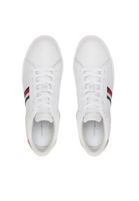 TOMMY HILFIGER - Tommy Hilfiger Sneakersy Essential Court Sneaker FW0FW08321 Biały. Kolor: biały. Materiał: skóra #6