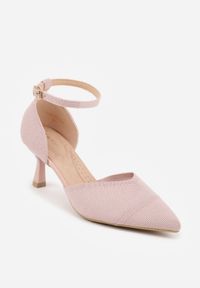 Born2be - Różowe Czółenka z Tkaniny VICES na Szpilce z Paskiem Wokół Kostki i Wkładką Soft-Pillow Vhestarish. Okazja: na co dzień, do pracy, na spotkanie biznesowe. Zapięcie: pasek. Kolor: różowy. Materiał: tkanina. Obcas: na szpilce. Styl: casual, biznesowy, elegancki #8