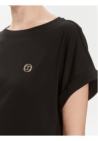 TwinSet - TWINSET T-Shirt 241TP2215 Czarny Relaxed Fit. Kolor: czarny. Materiał: bawełna