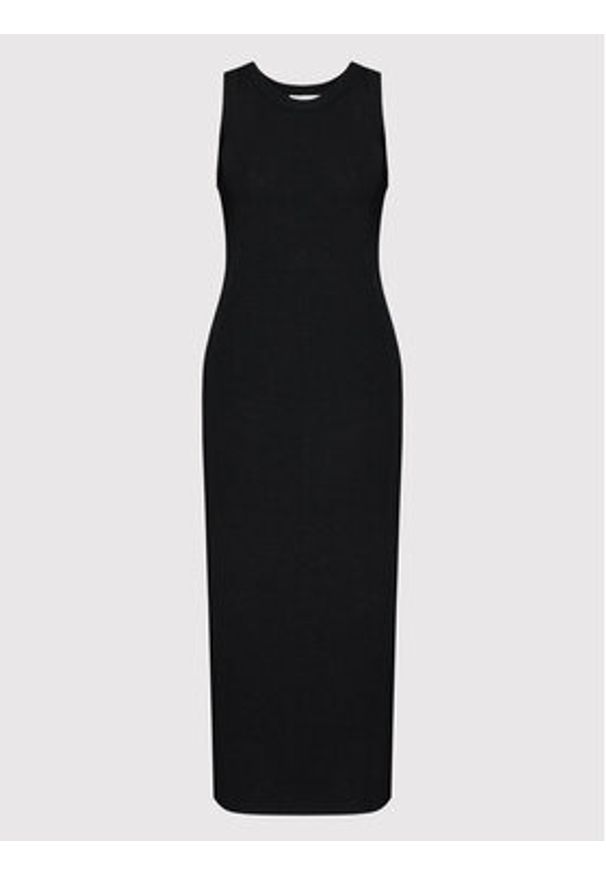 Simple Sukienka letnia SUD011 Czarny Slim Fit. Kolor: czarny. Materiał: wiskoza, syntetyk. Sezon: lato