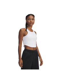 Damski tank top Under Armour Rival Rib. Kolor: biały. Materiał: tkanina. Długość rękawa: bez rękawów. Wzór: prążki. Sport: fitness #1
