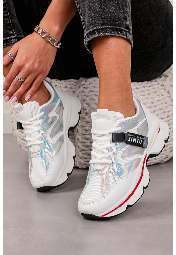 Casu - Białe buty sportowe sneakersy sznurowane casu 20g18/s. Kolor: biały