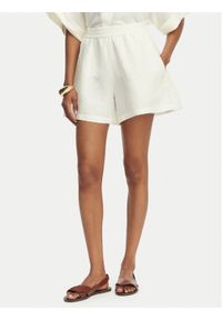 BOSS Szorty materiałowe C_Tallan 50559251 Kremowy Relaxed Fit. Kolor: kremowy. Materiał: len #1