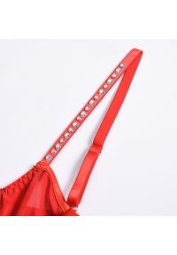 Intica - Body z kokardą i łańcuszkiem na specjalne okazje Harriette. Kolor: czerwony. Materiał: materiał #8