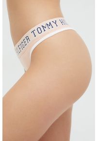 TOMMY HILFIGER - Tommy Hilfiger stringi kolor pomarańczowy z bawełny. Kolor: pomarańczowy. Materiał: bawełna