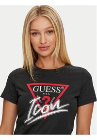 Guess T-Shirt Icon W4YI32 I3Z14 Czarny Regular Fit. Kolor: czarny. Materiał: bawełna